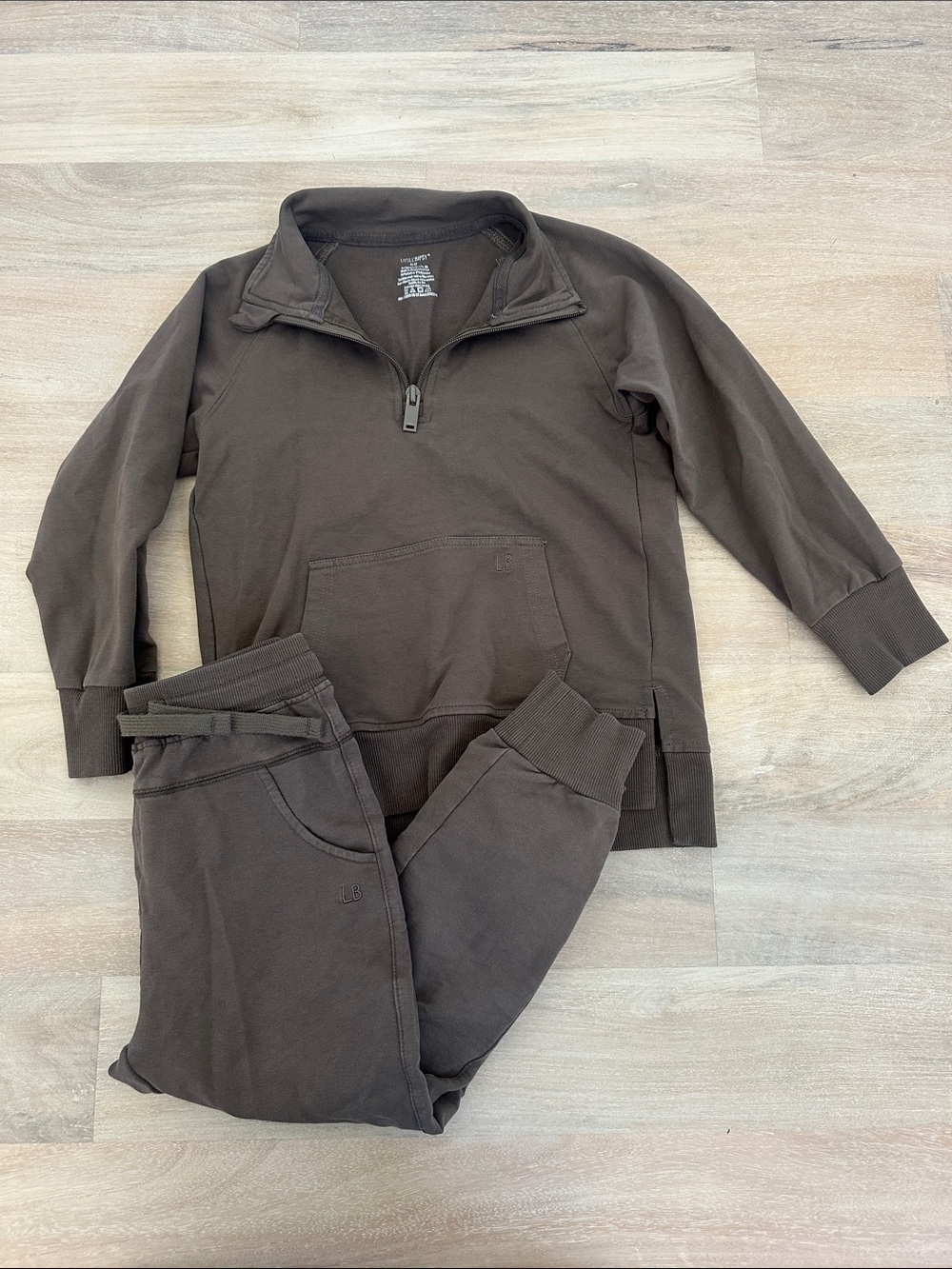 Little Bipsy 5T-6T Quarter-Zip Pullover Sweater — Brown